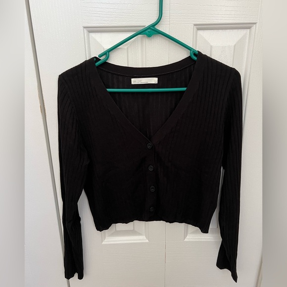 OAK + FORT Long Sleeve Cardigans (set of two: Misty Blue and Black) - Picture 4 of 7